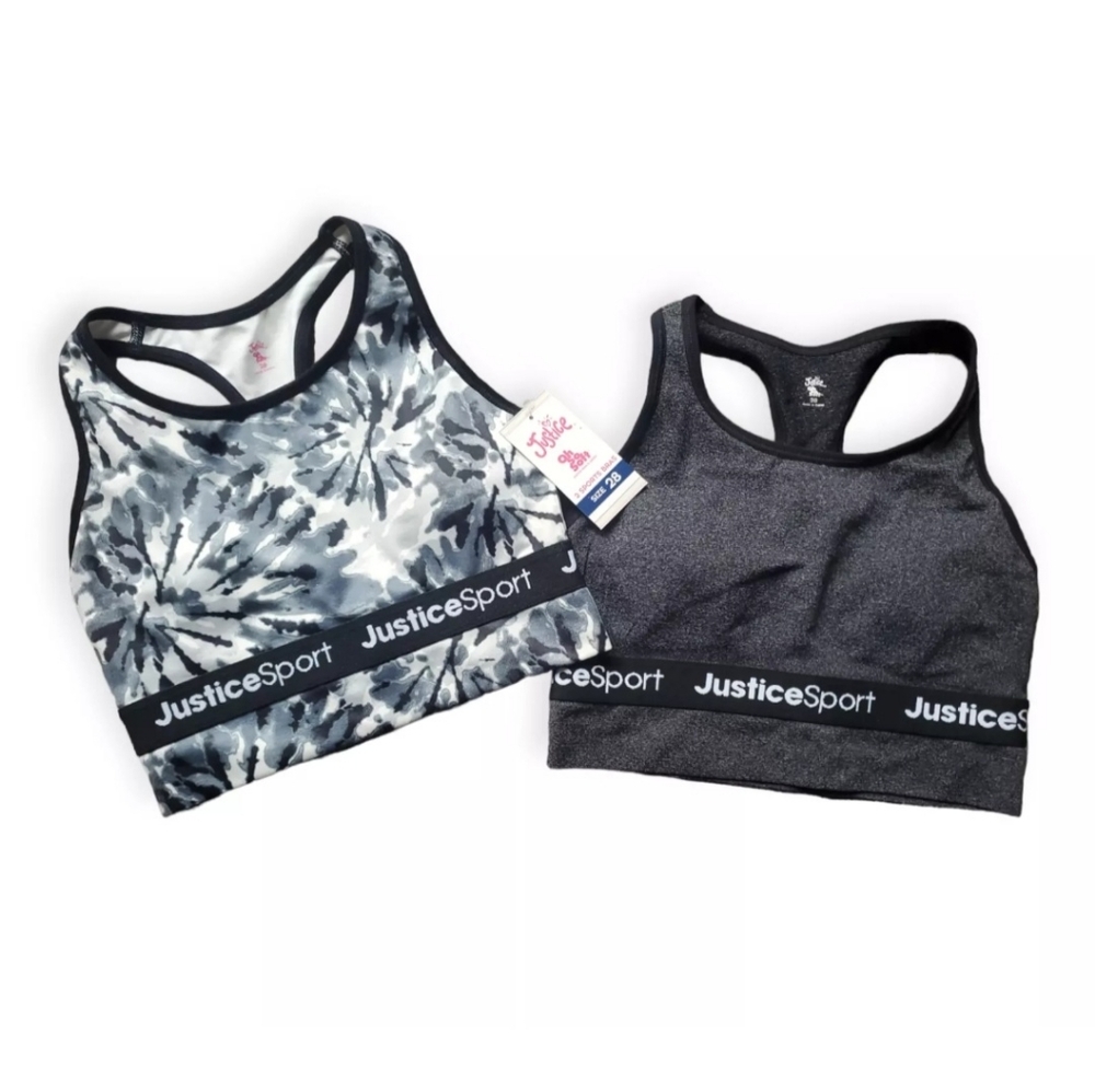 Justice Girl's Sports Bra 2 Pack Size 28